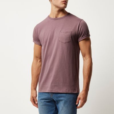 Pink chest pocket t-shirt